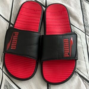 Puma Slides Black & Red